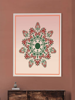 Nestroots - Rhythm of the Soul Wall Painting White Floating Frame