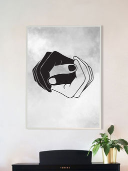 Nestroots - A Bridge of Hands Wall Painting White Floating Frame