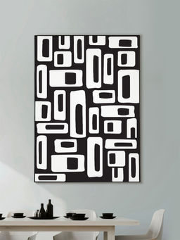 Nestroots - From the Depths of Charcoal Wall Painting Black Floating Frame