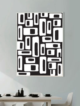 Nestroots - From the Depths of Charcoal Wall Painting White Floating Frame