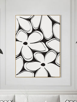 Nestroots - Blooming in the Shadows Wall Painting Gold Floating Frame