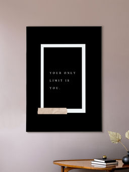 Nestroots - Limitless Inspiration Framed Canvas Art Quotes Printed Wall Painting Black Floating Frame