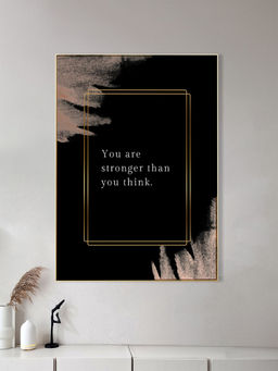 Nestroots - Strength ind Canvas Art Quotes Printed Wall Painting Gold Floating Frame