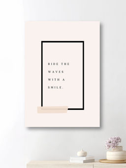 Nestroots - Smile and Ride the Waves Canvas Art Quotes Printed Wall Painting Multi Canvas Stretch