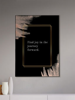 Nestroots - Inspire with Journey Forward Canvas Art Quotes Printed Wall Painting Black Floating Frame