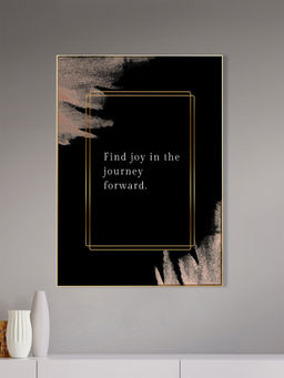 Nestroots - Inspire with Journey Forward Canvas Art Quotes Printed Wall Painting Gold Floating Frame