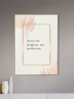 Nestroots - Prosperity Canvas: Elegant Wall Art Quotes Printed Wall Painting Gold Floating Frame