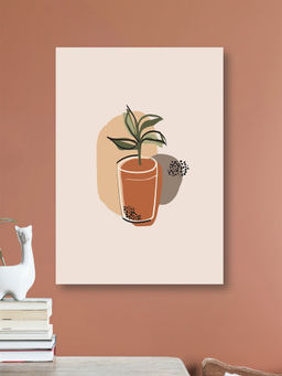 Nestroots - Elegant Green Plant Canvas Art Printed Wall Painting Multi-Color Canvas Stretch