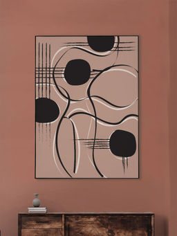 Nestroots - Modern Lines Canvas Wall Art Printed Wall Painting Black Floating Frame
