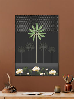 Nestroots - Dynamic Runner Canvas Wall Art Abstract Painting Black Floating Frame