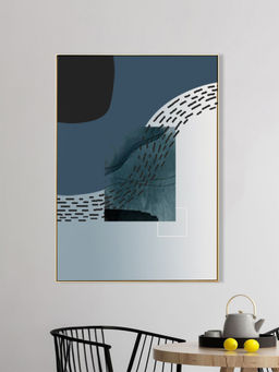 Nestroots - Mind's Art: Abstract Canvas Wall Art Abstract Painting Gold Floating Frame