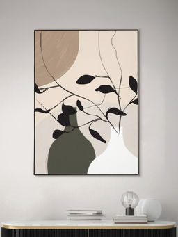 Nestroots - Vibrant Vases Canvas Art Piece Abstract Painting Black Floating Frame