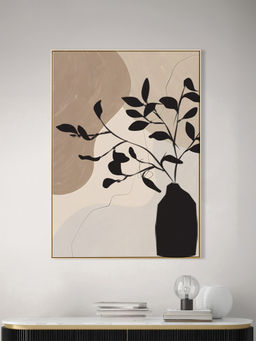 Nestroots - Modern Vase Canvas Wall Art Abstract Painting Gold Floating Frame