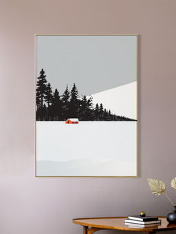 Nestroots - Cinematic Poster Canvas Wall Art Painting Gold Floating Frame