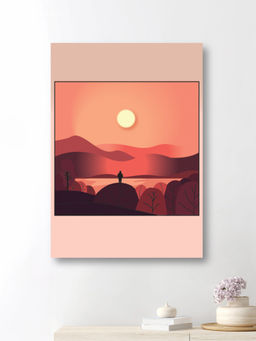 Nestroots - Tranquil Sunset Canvas Wall Art Painting Multi-Color Canvas Stretch