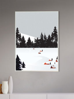 Nestroots - Winter Wonderland Canvas Wall Art Print Wall Painting White Floating Frame
