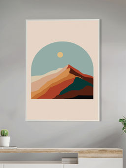 Nestroots - Mountain Landscape Canvas Wall Art Print Wall Painting White Floating Frame