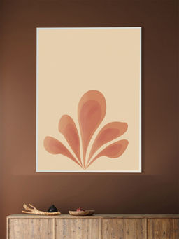Nestroots - Vibrant Pink and Orange Flower Print Canvas Art Wall Painting White Floating Frame