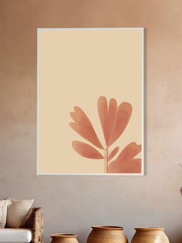 Nestroots - Bright Pink and Orange Flower Print Canvas Art Wall Painting White Floating Frame