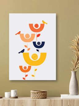 Nestroots - Colorful Birds Abstract Canvas Print Multi-Color Wall Painting
