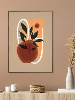 Nestroots - Vibrant Floral Leaf Canvas Art Black Floating Frame