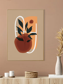 Nestroots - Vibrant Floral Leaf Canvas Art Gold Floating Frame