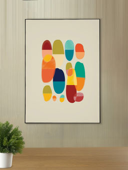 Nestroots - Vibrant Colors in Harmony Wall Painting Black Floating Frame