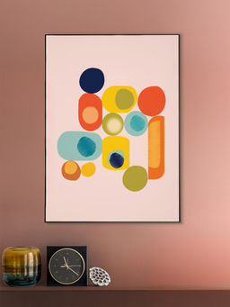 Nestroots - Harmony In Vibrant Colors Wall Painting Black Floating Frame