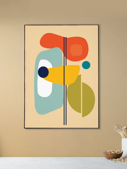 Nestroots - Whispers of Colorful Dreamscape Wall painting Black Floating Frame