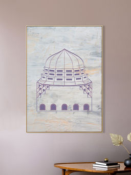 Nestroots - Stunning Islamic Tomb Wall Painting Gold Floating Frame