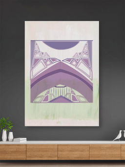 Nestroots - Vibrant Purple And Green Art Canvas Wall Painting Multi-Color Canvas Stretch