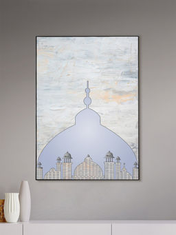 Nestroots - Majestic Dome Against Blue Sky Wall Painting Black Floating Frame