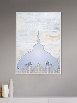 Nestroots - Majestic Dome Against Blue Sky Wall Painting White Floating Frame