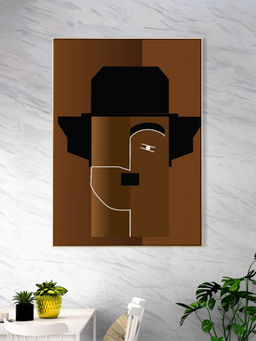 Nestroots - Chaplin's Timeless Elegance: Canvas Print Wall Painting Gold Floating Frame