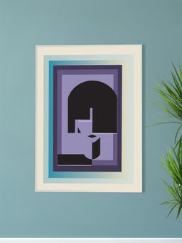 Nestroots - Elegant Black and White Canvas Printed Wall Painting White Floating Frame