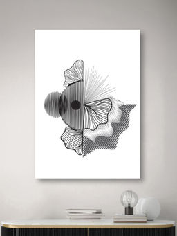 Nestroots - Elegant Black and White Fish Canvas Printed Wall Painting Multi-Color Canvas Stretch