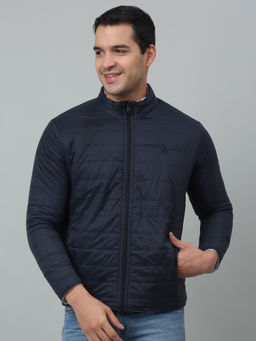 Cantabil - Men Navy Blue Solid Full Sleeves Regular Fit Reversible Casual Jacket