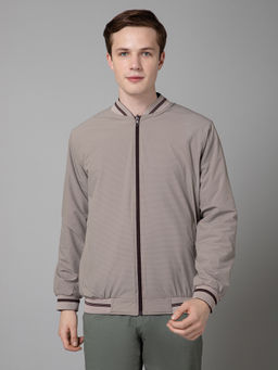 Cantabil - Men Beige Solid Full Sleeves Regular Fit Mens Casual Jacket