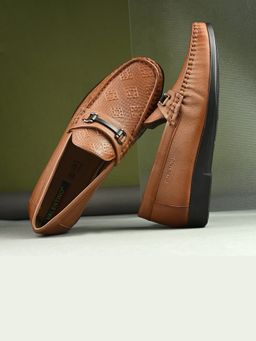 Valentino - Men Premium Leather Cognac Casual Slip On Shoe