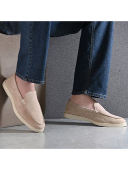 Valentino - West Port Men Beige Trendy Leather Loafers