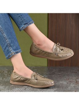 Valentino - Women Ivory Premium Leather Slip On Flexible Loafer