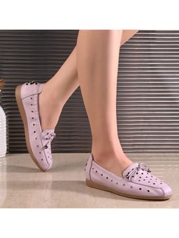 Valentino - Women Pink Premium Leather Slip On Flexible Loafer