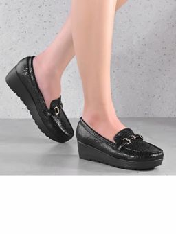 Valentino - Women Black Textured Stylish Loafers