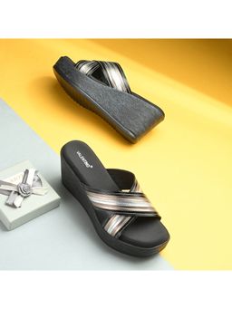 Valentino - Women Metallic Cross Strap Wedge Heels