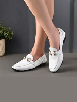 Valentino - Women White Premium Leather Loafers