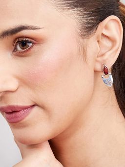 Fabindia - Women Red Silver Earrings
