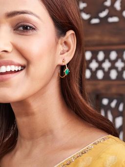 Fabindia - Women Green Silver Earrings