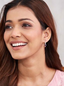 Fabindia - Women Purple Silver Earrings