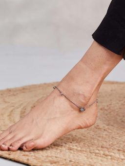 Fabindia - Women White Silver Anklet