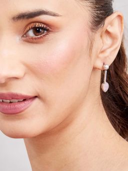 Fabindia - Women Pink Silver Earrings